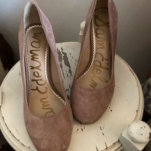 SAM EDELMAN Stillson Suede Chunky Pump Size 6.5M